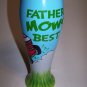 TOP SHELF Pilsner Beer Glass 24oz Handpainted Father Mows Best