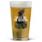 Smells Like The Weekend Color Printed on Pint Bar Glass