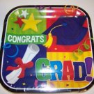 Congrats Grad! Graduation Party Paper Plates 14/pkg 9 in. Square