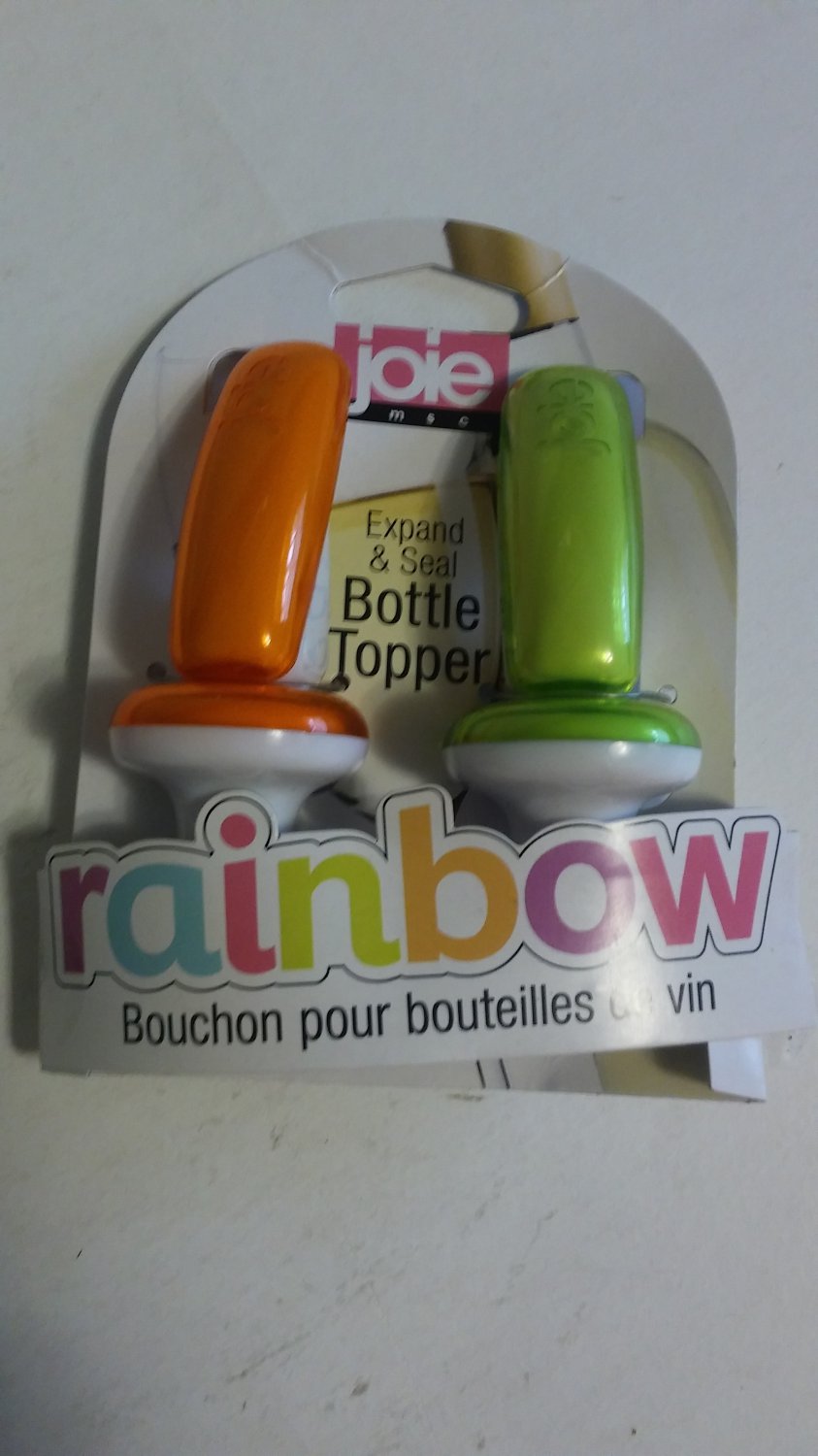 Joie Rainbow Expand and Seal Bottle Topper, Set of 2