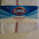 Clorox Scrubber  Antimicrobial Dish Cloth with Red Stripe  2/pk