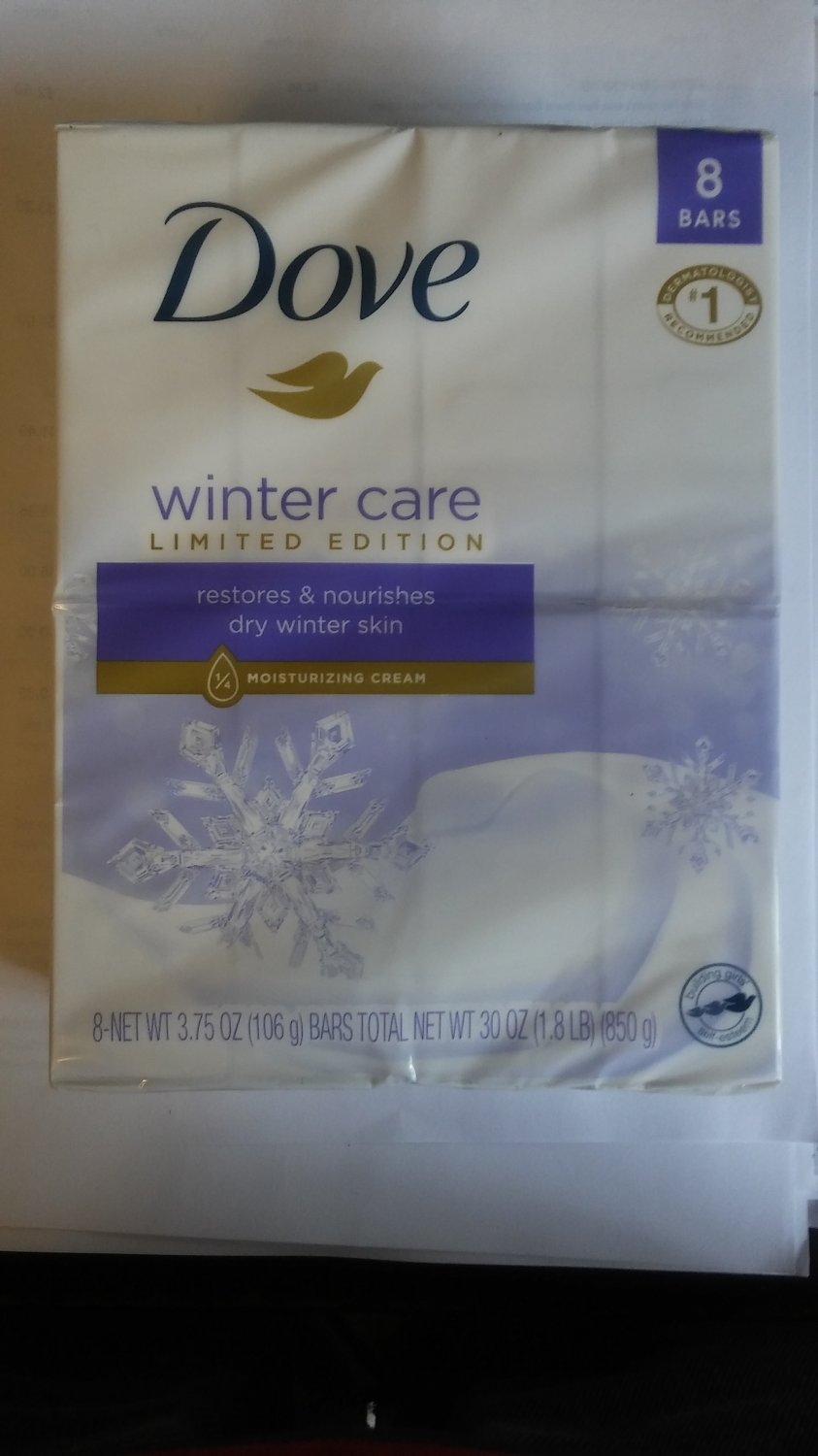 Dove Winter Care Soap Bar 3.75oz     8 Bar Pkg