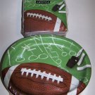Football Theme Game Plan Pattern Oval Paper Plates 35ct and Lunch Napkins 120ct