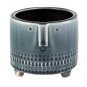 Crackled Glazed Gray Planter Ceramic 4" Dia x 4"H