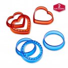 Un-Crusted Pocket Sandwich Makers, Heart and Circle, Set of 2