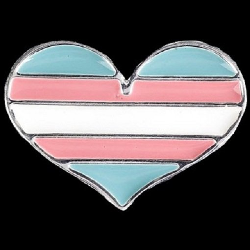 Lapel Pin Trans Pride Heart