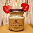 Rose Bouquet 8 oz Glass Mason Jar Candle Rose Bouquet 8 oz Glass Mason Jar Candle