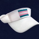Transgender Pride Flag Embroidered White Visor (CP95) Transgender Pride Flag Embroidered White Visor (CP95)