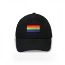 Gay Pride Rainbow Flag Embroidered Black Cap (CP80) Gay Pride Rainbow Flag Embroidered Black Cap (CP80)