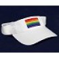 Rainbow Flag Embroidered White Visor   (CP90)