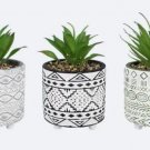 Cement Pot W/Artificial Greenery 3 pc. Assorted Set Cement Pot W/Artificial Greenery 3 pc. Assorted Set