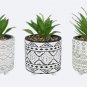 Cement Pot W/Artificial Greenery 3 pc. Assorted Set