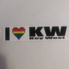 Gay Pride Bumper Sticker I (heart) KW  (Key West)