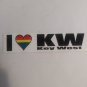 Gay Pride Bumper Sticker I (heart) KW  (Key West)