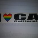 Gay Pride  I "Heart" CA (California) Rainbow  Bumper Stickers  2in x 9in (SK07)