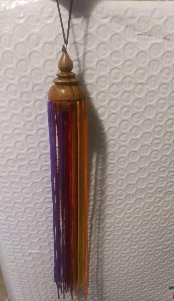 Rainbow Tassel Dangler  8in. long.