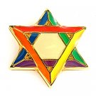 Gay Priide Rainbow Star of David Lapel Pin (la19) Gay Priide Rainbow Star of David Lapel Pin (la19)