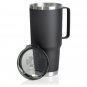 XPAC Double Vacuum Wall Stainless Steel Tumbler with Lid, 44 Ounce, with Handle, Black