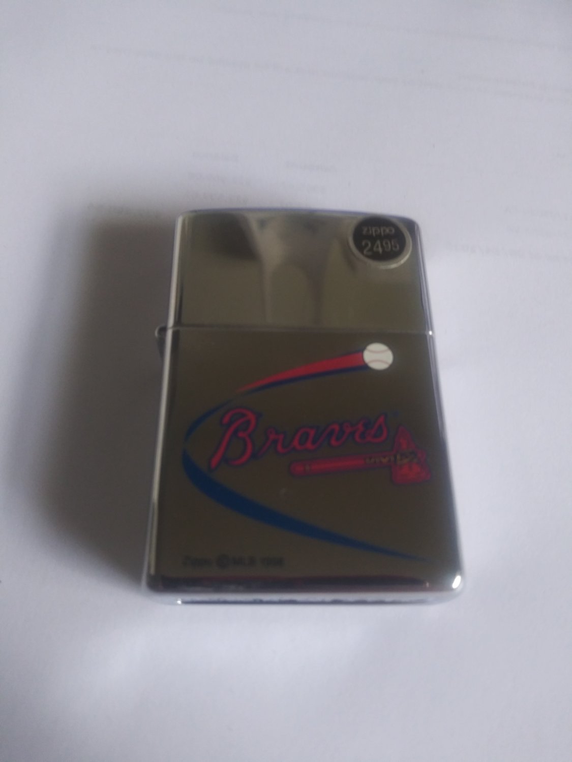 Zippo Lighter MLB Braves High Polish Chrome