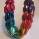 Rainbow Fashion Multi Strand Necklace Chunky Bib Necklace Tagua Nut Ovals Rainbow Fashion Multi Strand Necklace Chunky Bib Necklace Tagua Nut Ovals
