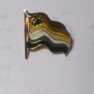 Lapel Pin Bear Pride Wavy Flag . 1in x 1in. Enameled metal. Lapel Pin Bear Pride Wavy Flag . 1in x 1in. Enameled metal.