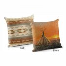 Decorator Pillow Medicine Man Teepee 18"Square Decorator Pillow Medicine Man Teepee 18"Square