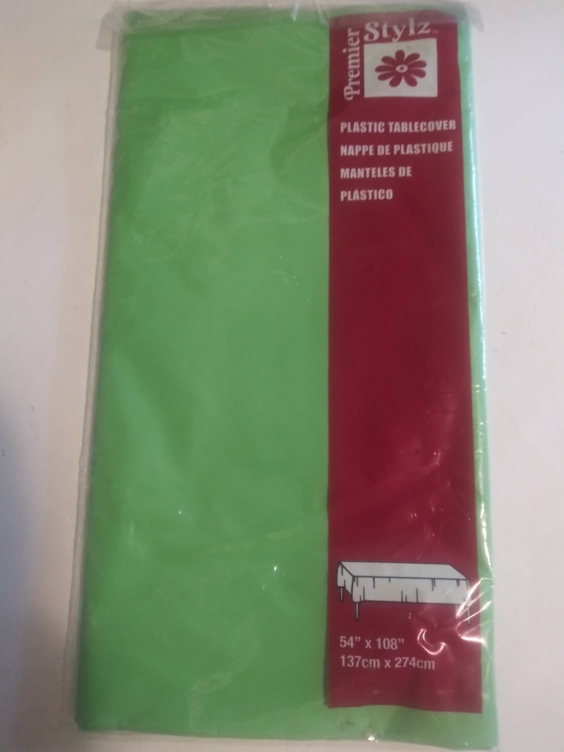 Plastic Tablecover Lime Green , 54" x 108"