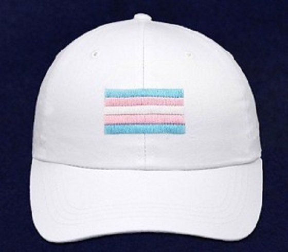 Transgender Embroidered Flag Cap White  (CP50)