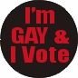 I'm Gay & I Vote Pinback Button  (BB61)