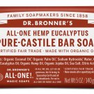 Dr Bronners Organic Bar Soaps Pure Castile Eucalyptus 5 oz