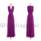 2015 New Deep v-neck long evening dress, simple chiffon PROM dress, cheap bridesmaid dresses