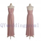 2015 New long pink evening dress, simple chiffon PROM dress, cheap bridesmaid dresses