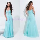 2014 strapless sky-blue color Beading chiffon PROM dress long bridesmaid dresses