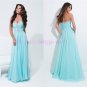 2014 strapless sky-blue color Beading chiffon PROM dress long bridesmaid dresses