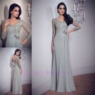 2015 New custom Long Sleeves Lace Formal Mermaid Prom Evening Dress Wedding Gown