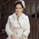 Long-haired long-sleeved white dress new winter thick warm wool shawl bride shawl