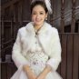 Long-haired long-sleeved white dress new winter thick warm wool shawl bride shawl