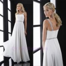 Custom 2016 Sexy Backless A line Long Chiffon Spaghetti Strapless Evening Party Prom Dress