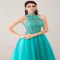 Custom made Long Dress for cut-out back tulle Evening Dresses 2015 Party Gowns