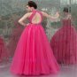 Custom made Long Dress for cut-out back tulle Evening Dresses 2015 Party Gowns