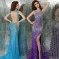 Custom made for Train Crystal Long Formal Evening Dresses 2015 Party Gowns