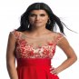 New A Line Scoop Neckline Red Chiffon Empire Waists Evening Dress