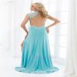 Custom Made Appliques Sexy V Neck Cap Sleeve Full Length Long Side Slit Backless Evening Dress