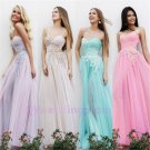 Newest Mix Color And Color Simple But Elegant Sweetheart Neckline Chiffon Evening Dress