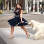 2015 A Line Scoop Neck Cap Sleeve See Through A Line Dark Blue Custom Made Short Prom Dresses