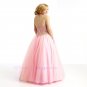 New A Line Off Shoulder Empire Lace Up Back Floor Length New Arrival Pink Prom Dress