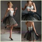 2015 A Line Graduation Beaded Sweetheart Neckline Mini Corset Back Design Short Prom