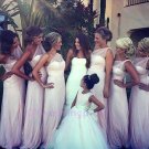 Simple Spring Fresh More Dresses One Shoulder Long Chiffon Bridesmaid Dresses