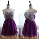 A-Line Beads Party Dresses Strapless Evening Dresses Backless Chiffon Bridesmaid Dresses