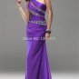 High Quality Beaded One Shoulder Sheath Chiffon Yellow Sexy Prom Dress 2015 New